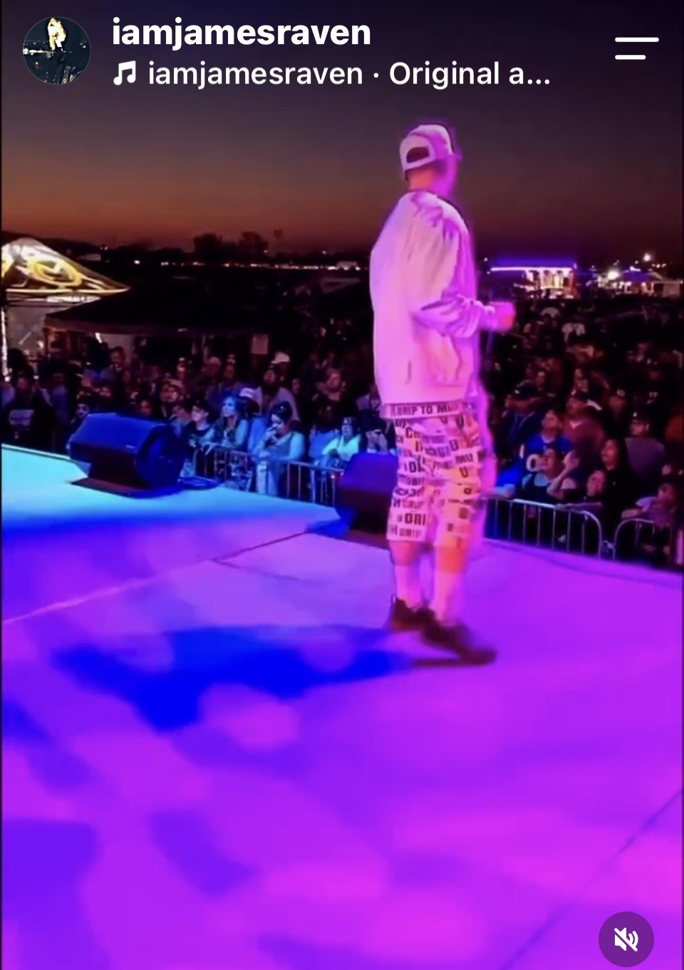 James Raven performing on stage